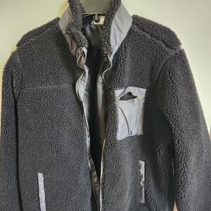 Wonder Nation Gray Sherpa Kids Jacket Sz. 10-12 Husky